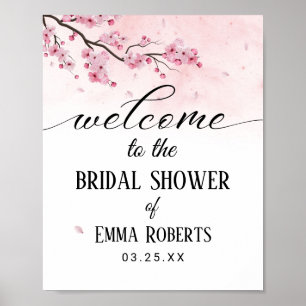 Poster Bienvenue à la Baby Shower de mariage aux fleurs d