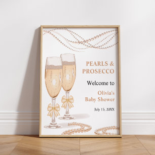 Poster Bienvenue à la Baby Shower de Mariée avec des Perl