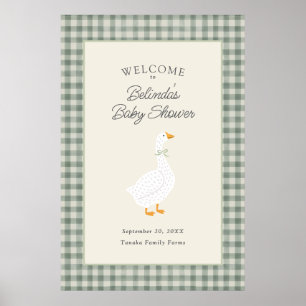 Poster Bienvenue à la Baby Shower de Mère l'Oie de Conte