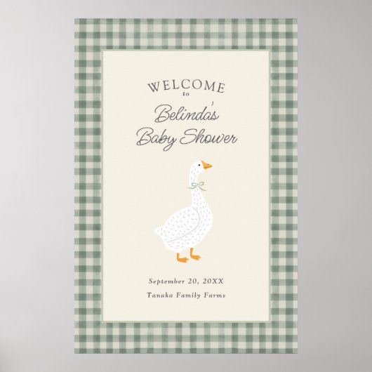 Poster Bienvenue à la Baby Shower de Mère l'Oie de Conte (Devant)
