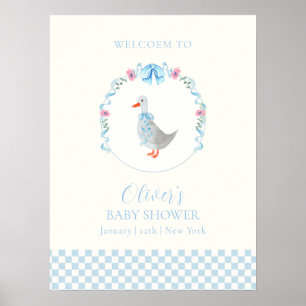 Poster Bienvenue à la Baby Shower du Petit Garçon Silly G