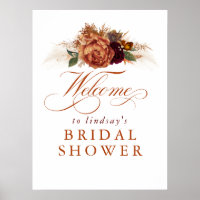 Bienvenue à la Baby Shower en Terracotta Rouille e