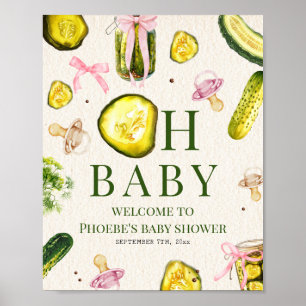 Poster Bienvenue à la Baby Shower Fille Pickles & Pacifie