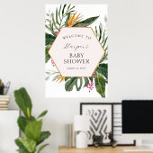 Poster Bienvenue à la Baby Shower Fleur Tropicale (Bureau à domicile)