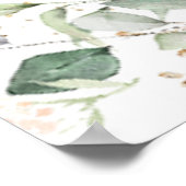 Poster Bienvenue à la Baby Shower Fleurie Rose avec Anima (Coin)