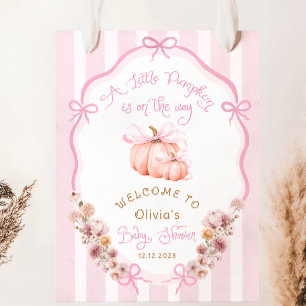 Poster Bienvenue à la Baby Shower Florale Automnale avec