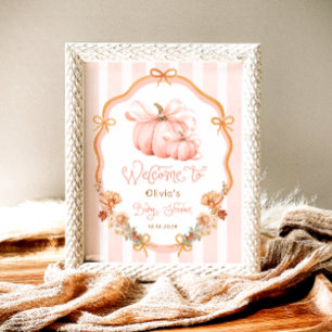 Poster Bienvenue à la Baby Shower Florale Élégante de Cit