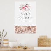 Poster Bienvenue à la Baby Shower Florale et Dentelle (Cuisine)