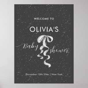 Poster Bienvenue à la Baby Shower Hiver Minimaliste Arc A