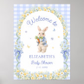 Poster Bienvenue à la baby shower Lapin (Devant)