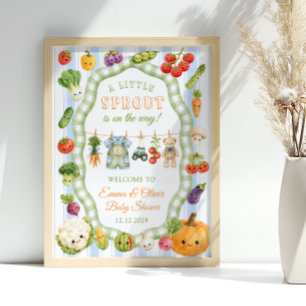Poster Bienvenue à la Baby Shower Little Sprout Boy