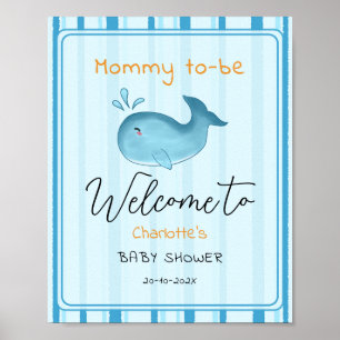 Poster Bienvenue à la Baby Shower Maman Qui Va Être Migno