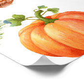 Poster Bienvenue à la baby shower Mignon Petit Citrouille (Coin)