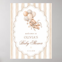 Bienvenue à la baby shower mixte Teddy Bear