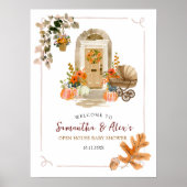 Poster Bienvenue à la Baby Shower ouverte de style automn (Devant)