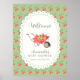 Poster Bienvenue à la Baby Shower Pomme De Nos Yeux Récol