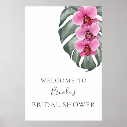 Poster Bienvenue à la Baby Shower pour la Mariée aux Orch (Devant)
