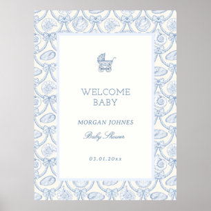 Poster Bienvenue à la Baby Shower Prépaquéenne Côtière