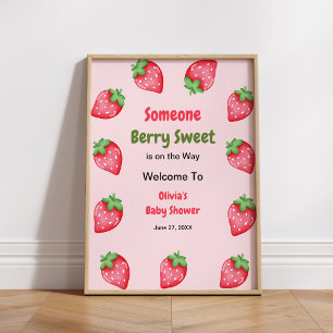 Poster Bienvenue à la Baby Shower Quelqu'un de Sucré aux 