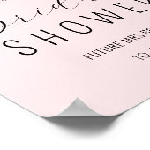 Poster Bienvenue à la Baby Shower Rose Pâle (Coin)