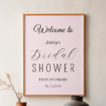 Poster Bienvenue à la Baby Shower Rose Poudré<br><div class="desc">Pancarte de bienvenue Baby Shower Rose Poudré Bannière. Plus de produits avec ce design sont dans la collection ci-dessous.</div>