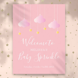 Poster Bienvenue à la Baby Shower Rose pour Bébé Fille