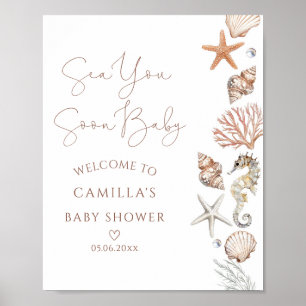 Poster Bienvenue à la Baby Shower Sea You Soon