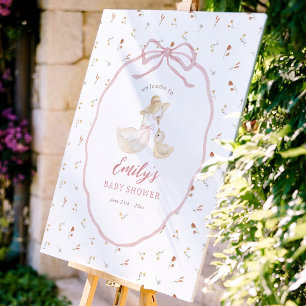Poster Bienvenue à la Baby Shower Silly Goose Wildflower