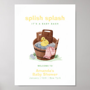 Poster Bienvenue à la Baby Shower Splish Splash au Canard