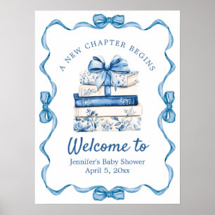 Poster Bienvenue à la Baby-Shower sur le thème du Livre a