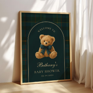 Poster Bienvenue à la Baby Shower Teddy Bear Classic Polo