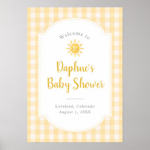 Poster Bienvenue à la Baby Shower Yellow Sunshine