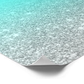 Poster Bienvenue à la Bat Mitzvah chic pailleté argent sa (Coin)