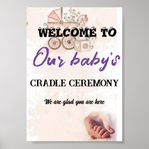 Poster Bienvenue à la cérémonie du berceau de notre bébé