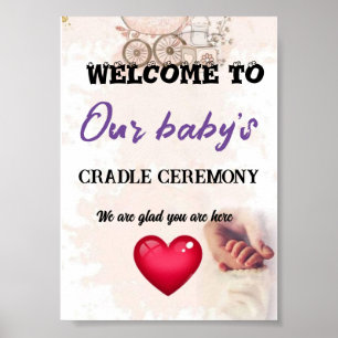 Poster Bienvenue à la cérémonie du berceau de notre bébé