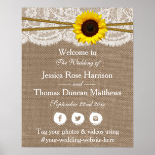 Poster Bienvenue à la collection de Mariages de tournesol