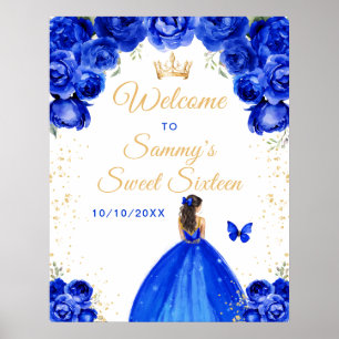 Poster Bienvenue à la douce princesse aux cheveux bruns p