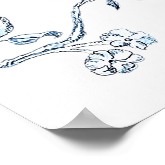 Poster Bienvenue à la douche de mariage bleu et blanc Toi (Coin)