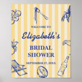 Poster Bienvenue à la douche de mariage italienne aux cit (Devant)