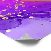 Poster Bienvenue à la fête d'anniversaire avec encre bleu (Coin)