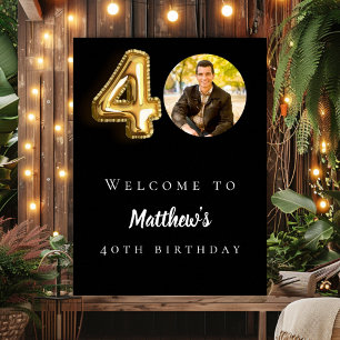 Poster Bienvenue à la fête d'anniversaire de 40 ans photo