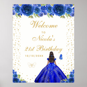 Poster Bienvenue à la fête d'anniversaire de la fille à l