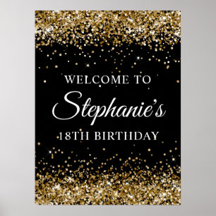 Poster Bienvenue à la fête d'anniversaire des 18 ans avec