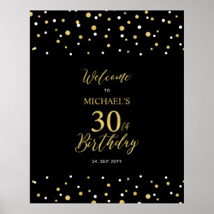 Poster Bienvenue à la fête d'anniversaire des 30 ans avec