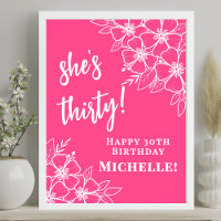 Bienvenue à la fête d'anniversaire des 30 ans rose