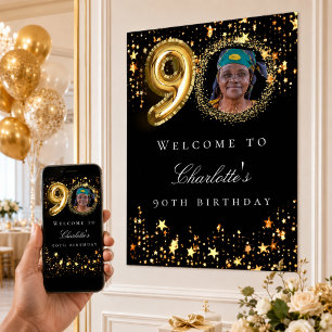 Poster Bienvenue à la fête d'anniversaire des 90 ans de B