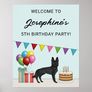 Poster Bienvenue à la fête d'anniversaire du Berger Allem