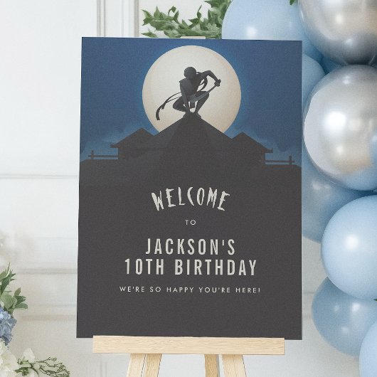 Poster Bienvenue à la fête d'anniversaire du garçon Ninja