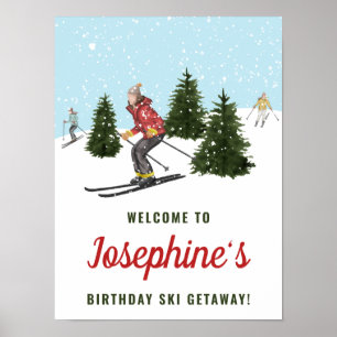 Poster Bienvenue à la fête d'anniversaire du voyage de sk