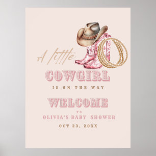 Poster  Bienvenue à la fête de Baby Shower de la petite c